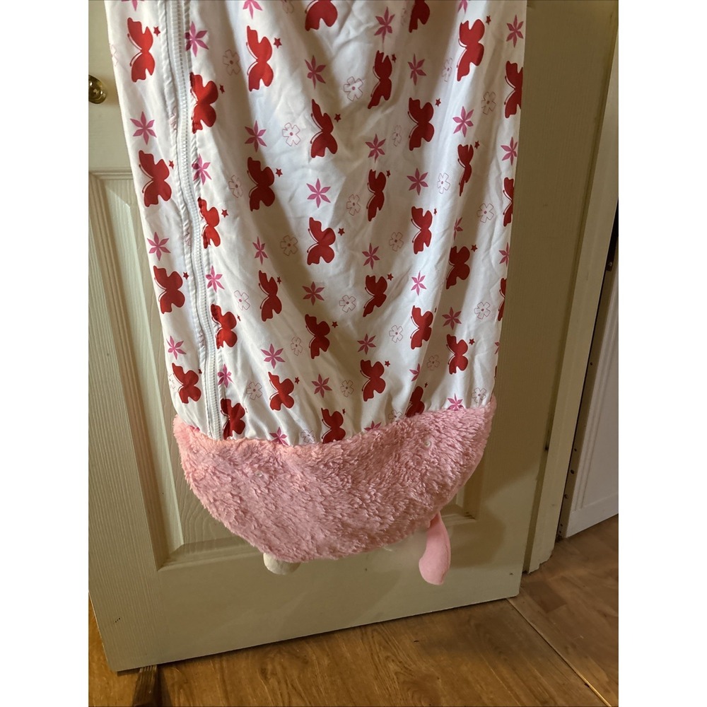 Happy Nappers Kids Sleeping Bag Pink Cat Plush Floral Butterfly Nap Sack - Picture 2 of 10